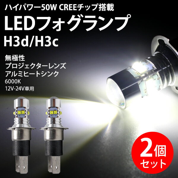 CREE H3c H3d LEDフォグランプ 2個 セット 