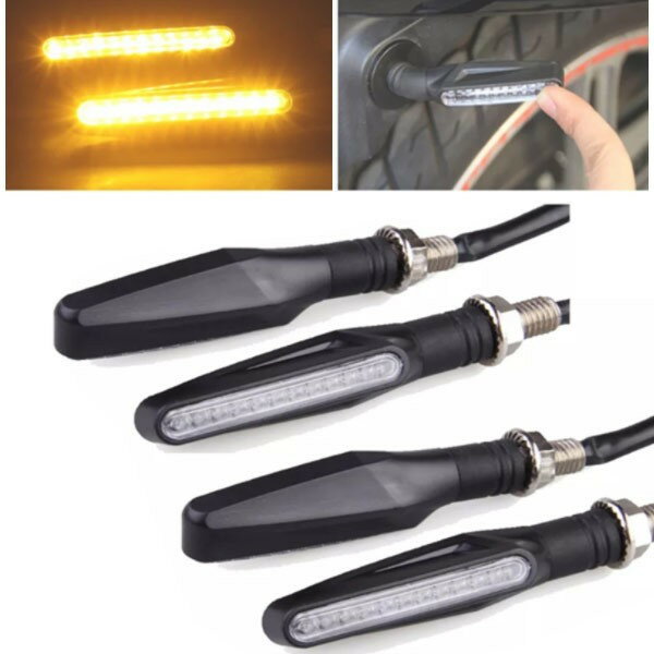 LED ウインカー バイク 4個 セット 流れるウインカー 汎用 シーケンシャルウインカー 12V ICウインカー リレー 小型 ラバー 流れるLEDウィンカー 流れるウィンカー ライト かっこいい 流れる シーケンシャル