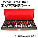 ネジ穴補修キット 131点 セット M5 M6 M8 M10 M12 リコイルヘリサートキット ネジ穴 カー用品 バイク 車 補修 修理 修正 修復 ネジ修理 ...