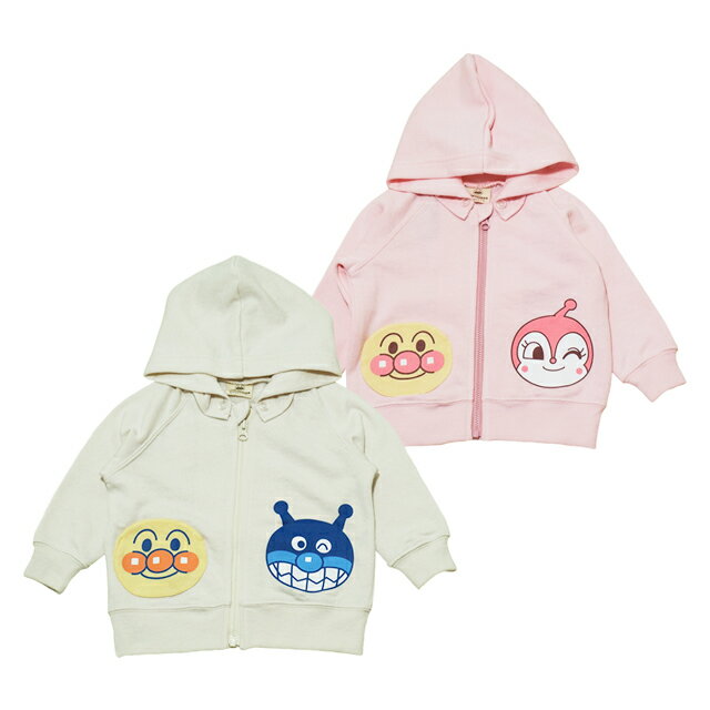 2024年 秋冬 アンパンマンキッズ 裏毛 顔ポケット パーカージャケット Anpanman