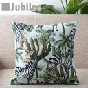 SALE セール クッションカバー ゼブラ柄 南国 北欧デザイン 45×45cm リネン Jubilee London 天然の麻で出来たハンドメイド プレゼント ギフト レトロスタイル 新生活 新居 引越し祝い 新築 子供 家 おうち おしゃれ