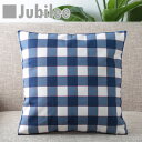 SALE セール クッションカバー ブルーチェック 北欧デザイン 45×45cm リネン Jubilee London 天然の麻で出来たハンドメイド プレゼント ギフト レトロスタイル 新生活 新居 引越し祝い 新築 子供 家 おうち おしゃれ