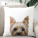 タイムセール クッションカバー miart x Jubilee コラボ YORKSHIRE TERRIER ペットデザイン 45×45cm リネン 天然の麻を含んだハンドメイド プレゼント ギフト レトロスタイル 新生活 新居 引越し祝い 新築 子供 家 おうち 在宅 おしゃれ 母の日