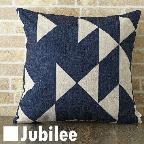 クッションカバー 北欧デザイン 45×45cmリネン 天然の麻で出来たハンドメイド ネイビーダイヤモンド プレゼント ギフト 新生活 新居 引越し祝い 新築 子供 家 おうち おしゃれ