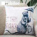 【バンクシー Banksy クッションカバー】 Cushion Cover 北欧デザイン 45×45cm リネン 天然の麻で出来たハンドメイド アンブレララット...