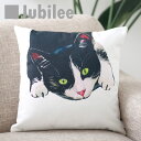 クッションカバー GREEN EYE CAT ネコ ペットデザイン 45×45cm リネン 天然の麻を含んだハンドメイド 黒猫 プレゼント ギフト レトロスタイ...