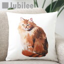クッションカバー SIBERIAN ネコ ペットデザイン 45×45cm リネン 天然の麻を含んだハンドメイド 黒猫 プレゼント ギフト レトロスタイル 新生活...