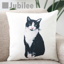 SALE セール クッションカバー SNOW SHOE ネコ ペットデザイン 45×45cm リネン 天然の麻を含んだハンドメイド 黒猫 プレゼント ギフト レトロスタイル 新生活 新居 引越し祝い 新築 子供 家 おうち おしゃれ