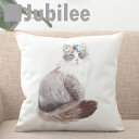 クッションカバー 猫グッズ ペット デザイナーコラボ 45×45cm リネン ジュビリーロンドン 天然の麻を含んだハンドメイド プレゼント ギフト 新生活 新居...