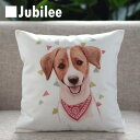 クッションカバー ジャックラッセルテリア 犬 Cushion Cover 北欧デザイン 45×45cmタイエプロン 天然の麻で出来たハンドメイド レトロスタイル プレゼント ギフト 新生活 新居 引越し祝い 新築 ペット 子供 家 おうち 在宅 おしゃれ 母の日