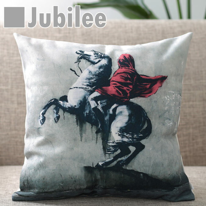 バンクシー Banksy クッションカバー ナポレオン Napoleon Cushion Cover 北欧デザイン 45×45cmリネン ..