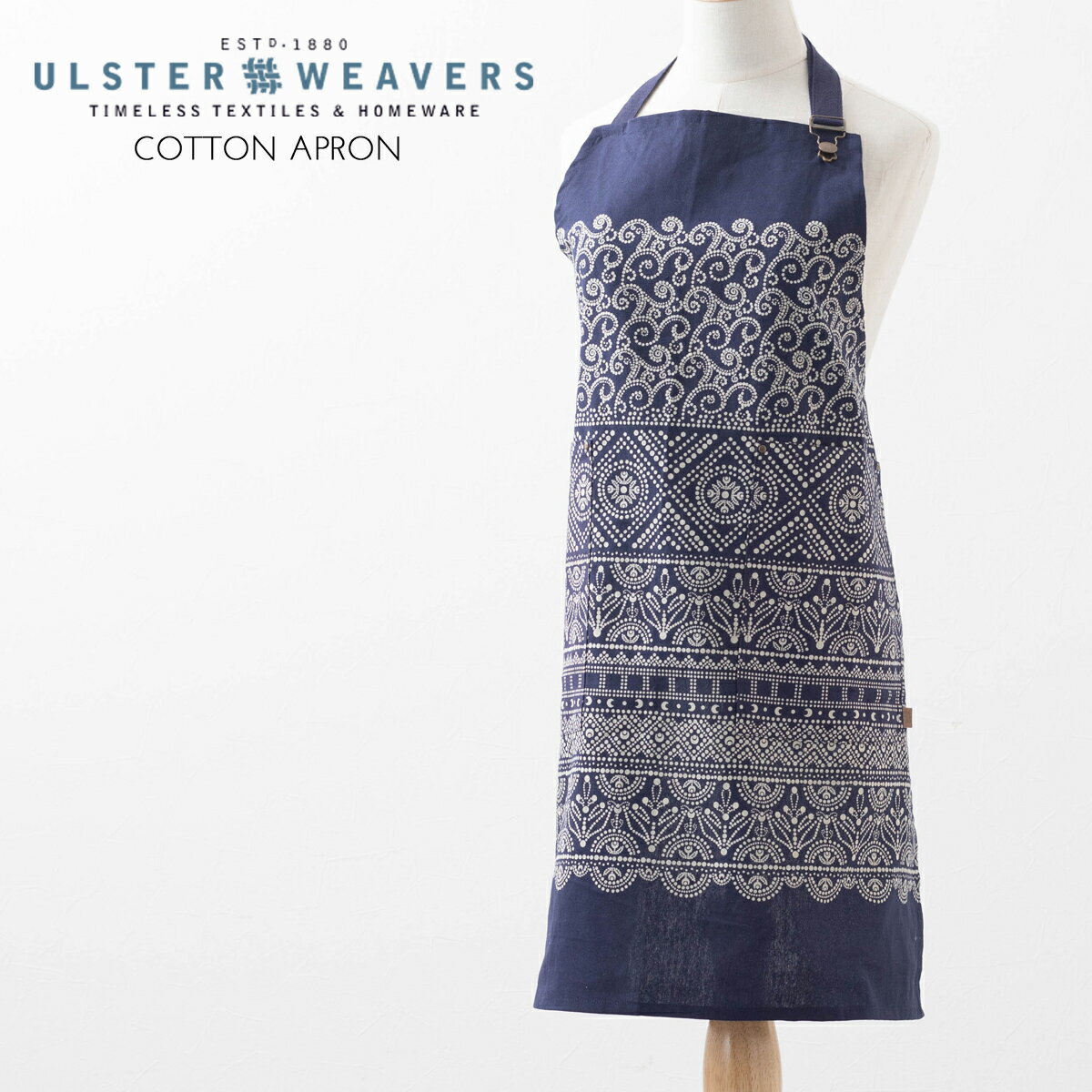 【エプロン アルスターウィーバーズ Ulster Weavers 】 英国王室御用達 エプロン Apron インディゴブルー ネイビー 送料無料 カフェ ティータイム レディース ブランド コットン プレゼント ギフト 新生活 新居 引越し祝い 子供 家 おうち 在宅 おしゃれ