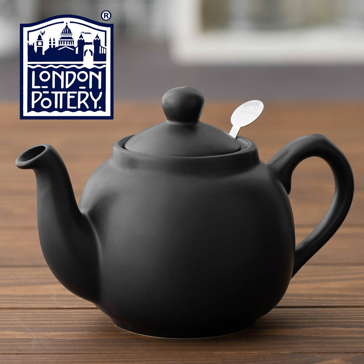 London Pottery ティーポット 600ml 英国ブランド ロンドン ポタリー 2カップ 陶器 ブラック ボックス付き 無地 プレーン かわいい 紅茶 コーヒー ホーロー 琺瑯 新生活 新居 引越し 新築 記念日 ストレーナー 子供 家 おうち 在宅 おしゃれ