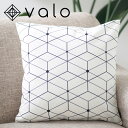 valo × Jubilee コラボクッションカバー AIKA 北欧 幾何学デザイン 45×45cm リネン 天然の麻を含んだハンドメイド モノクロ シンプル ライン モダン プレゼント ギフト レトロスタイル 新生活 新居 引越し祝い 新築 子供 家 おうち おしゃれ