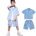 セットアップ ヒップホップダンス衣装 トップス HIPHOP ダンス 衣装 キッズ オレンジ キッズ ヒップホップ 上下セット 男の子 女の子 男女兼用 ジャズ...