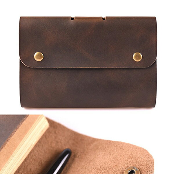 【予約販売】システム手帳 本革ノート A6サイズ 透明PVCポケット付き カード入れ 名刺入れ ペンホルダー付き ビジネス手帳 リフィル ノート メモ帳 ノート...