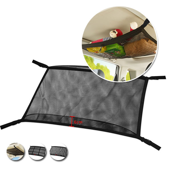 【予約販売】車 ネット 天井 簡単取り付け 大容量 ヘッドスペースネット 天井収納 ルーフネット マルチネット 収納ネット 汎用 車用 荷物 レジャー ドライブ 車内 便利グッズ 収納グッズ 車用収納グッズ 車中泊グッズ メッシュ 天井収納ネット(2)
