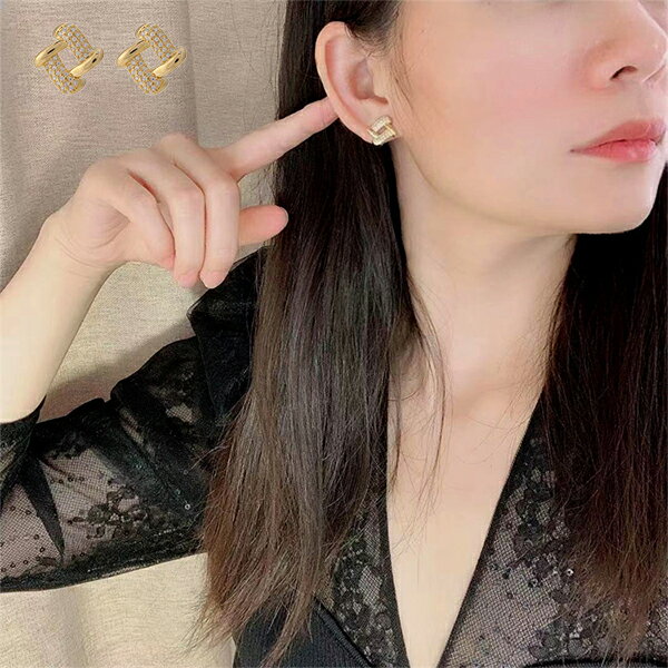 【予約販売】イヤリング 金属アレルギー対応 18K ニッケルフリー ジルコニア レディース 大人 かわいい エレガント ゴージャス リッチ ジュエリー ゴールド 痛くない 両耳用 プチプライス高見え ギフト 贈り物 アクセサリー メール便