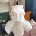 ペット服 猫服 ウェディングドレス 犬服 ドッグウェア キャットウェア フォーマル 結婚式 洋服 猫 ウェディング ドレス チュールスカート レース フォーマル...