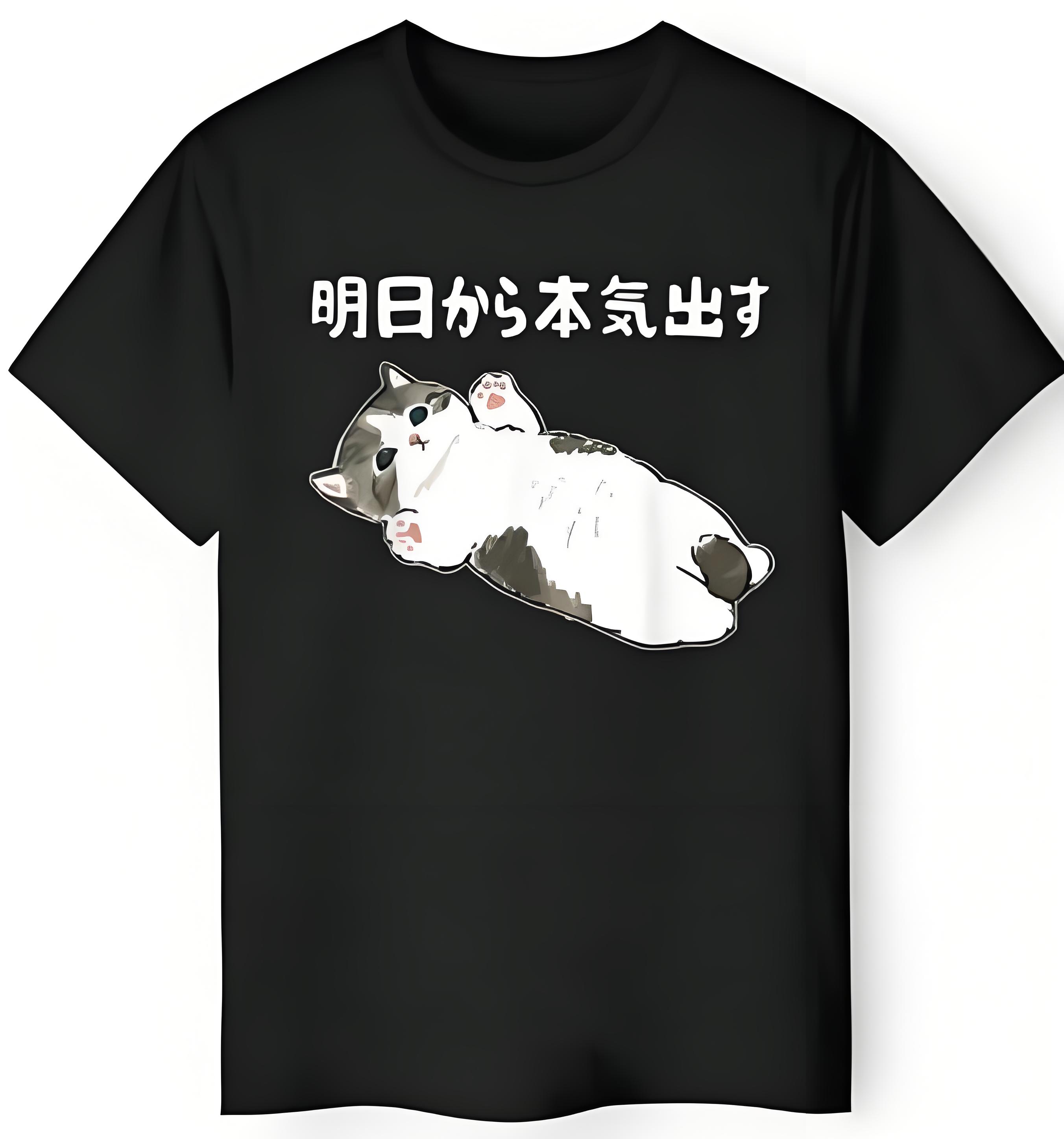「明日から本気出す」 Tシャツ 100%コットン ドラゴンクエスト おもしろTシャツ ネタ パロディ ふざけtシャツ ギャグtシャツ おもしろグッズ ドラゴンクエスト メンズ レディース 面白いパンダグラフィックTシャツ 半袖 洗濯機可 メール便