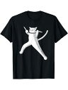 【予約販売】「刀猫」猫 Tシャツ 100%コットン ドラゴンクエスト おもしろTシャツ ネタ パロディ ふざけtシャツ ギャグtシャツ おもしろグッズ ドラゴンクエスト メンズ レディース 面白いパンダグラフィックTシャツ 半袖 洗濯機可 メール便