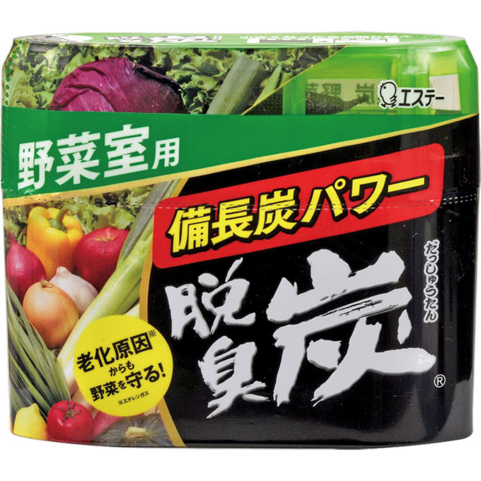 【購入の前にお読みください】リニューアルに伴いパッケージ・容量等予告なく変更する場合がございます。予めご了承ください。特徴●強力脱臭 当社独自のゼリー状の炭（強化備長炭＋活性炭）●ゼリー状の炭が小さくなったらお取り替えです。●気になるニラ・ネギのニオイにも効く！●野菜を老化させる原因のエチレンガスを吸着（パラジウム活性炭）効能・効果表示成分または内容成分・成分量用法用量/使用方法【購入に関する注意事項】●リニューアルに伴いパッケージ・容量等予告なく変更する場合がございます。予めご了承ください。●大量注文(同一商品を10個以上ご注文)の場合、通常の配送よりも お時間がかかります。予めご了承ください。●同一のお客様、または同一のお届け先への大量のご注文は、当社の判断によりご注文をキャンセルさせていただく場合がございます。あらかじめご了承ください。●商品の価格は、弊社ネット店独自の価格で販売させて頂いており、実店舗とは価格が異なる 場合がございますので予めご了承ください。また、通常品・セール品に関わらず、予告なく価格の 変更をさせていただく場合がございますので、併せてご了承ください。