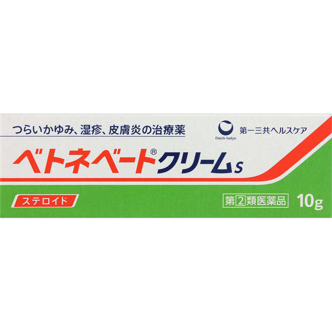 【購入の前にお読みください】リニューアルに伴いパッケージ・容量等予告なく変更する場合がございます。予めご了承ください。医薬品ご購入の際の注意事項医薬品説明文書はお読みになりましたか？必ずお読みのうえ、用法・用量を守って正しくお使いください。特徴1．ベタメタゾン吉草酸エステル（ステロイド成分）が、湿疹、かぶれ等の皮膚の炎症にすぐれた効き目を発揮します。2．のびがよく、ベタつかない使い心地のよいクリーム剤です。効能・効果しっしん、皮膚炎、あせも、かぶれ、かゆみ、しもやけ、虫さされ、じんましん＜効能・効果に関連する注意＞効能・効果に記載以外の症状では、本剤を使用しないで下さい。表示成分または内容成分・成分量本品は白色のクリーム剤で、100g中に次の成分を含有しています。成分・・・分量ベタメタゾン吉草酸エステル・・・0.12g添加物：セトステアリルアルコール、ワセリン、流動パラフィン、クロロクレゾール、セトマクロゴール、pH調節剤用法用量/使用方法＜用法・用量＞1日1〜数回、適量を患部に塗布して下さい。【購入に関する注意事項】●リニューアルに伴いパッケージ・容量等予告なく変更する場合がございます。予めご了承ください。●大量注文(同一商品を10個以上ご注文)の場合、通常の配送よりも お時間がかかります。予めご了承ください。●同一のお客様、または同一のお届け先への大量のご注文は、当社の判断によりご注文をキャンセルさせていただく場合がございます。あらかじめご了承ください。●商品の価格は、弊社ネット店独自の価格で販売させて頂いており、実店舗とは価格が異なる 場合がございますので予めご了承ください。また、通常品・セール品に関わらず、予告なく価格の 変更をさせていただく場合がございますので、併せてご了承ください。