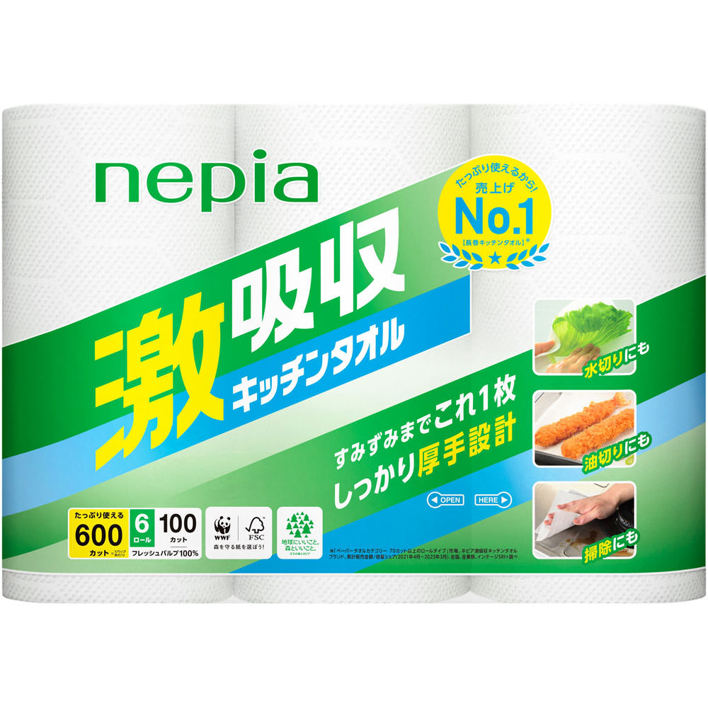 ネピア激吸収キッチンタオル　6R▲B2