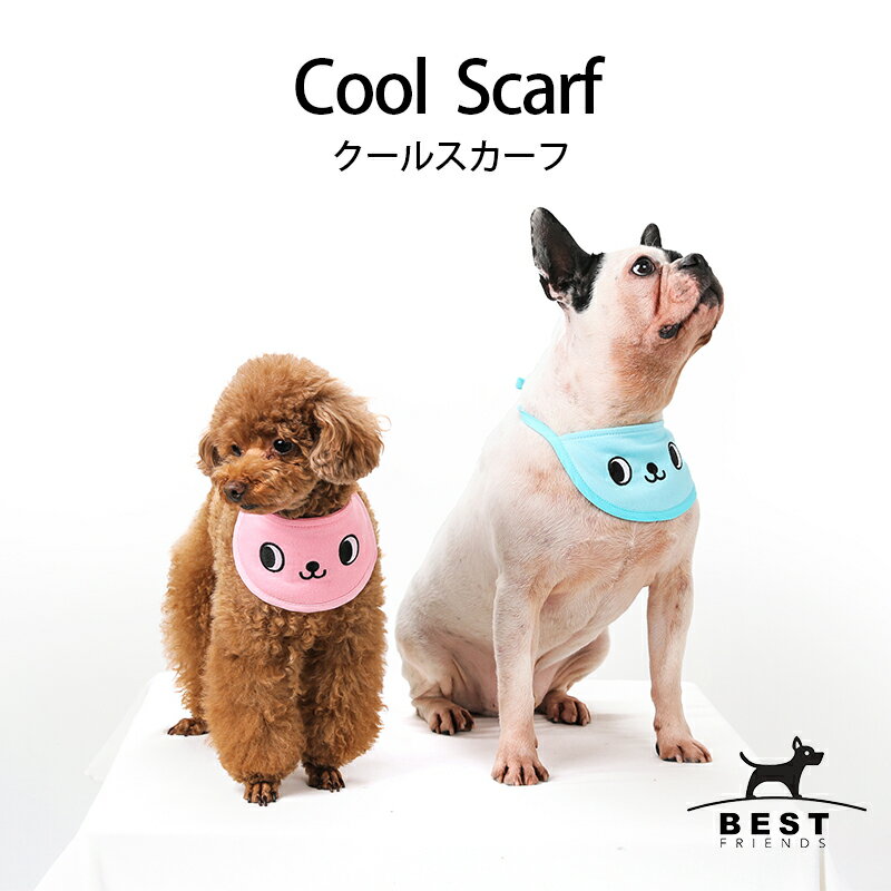 ＼クーポンで最大500円OFF／ クールスカーフ 全4色 保冷剤2個付き S / M【犬 バンダナ スカーフ 保冷剤 ひんやり 暑さ対策 軽量 かわいい 安心 安全 刺繍 夏 熱中症 クール 冷感 冷やす 人気】【犬服 犬 服 犬の服 ドッグウェア ベストフレンズ】