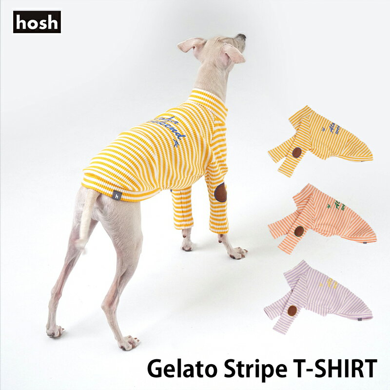 楽天Best Friends／ベストフレンズイタグレ専用【hosh】ジェラートストライプ Tシャツ S / M / L / XL / XXL 全3色【犬 服 イタグレ ドッグウェア 犬の服 海外 ブランド 春夏 おしゃれ 刺繍 パステル 動きやすい イタリアングレーハウンド】