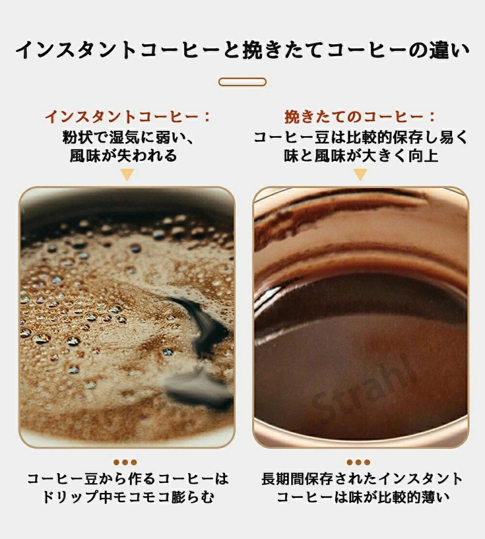 最新モデルコーヒーメーカー 電動コーヒーミル コーヒー豆挽き器 電動ミル 粗さ調...
