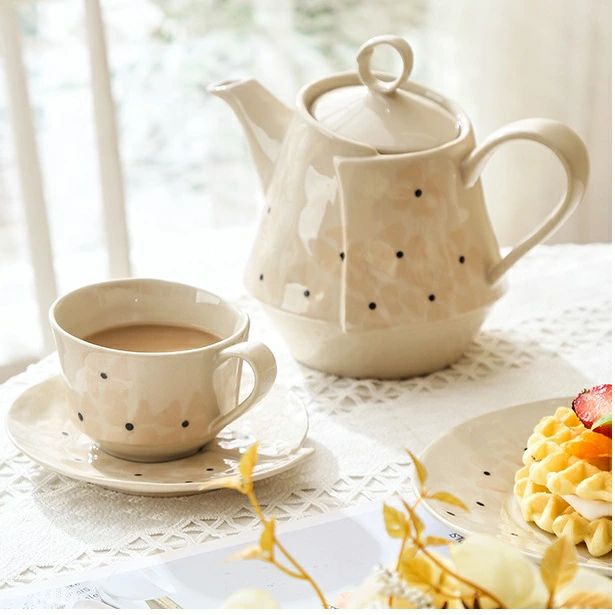 Rakuten - ポット セット おしゃれ　桜柄　コーヒーポット コーヒーカップ 3点セット　珈琲ポット　陶器/茶器/食器/お茶 茶道具/洋食器セット/ティーセット/ポット/家庭用/会社用/湯のみ/来客/お客様用/ギフト/贈り物/お祝い/プレゼント
