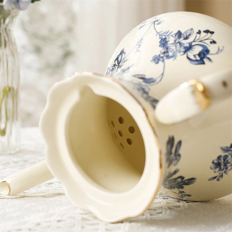 ポット セット おしゃれ　ブルー　レッド　花柄　コーヒーポット コーヒーカップ 3点セット　珈琲ポット　陶器/茶器/食器/お茶 茶道具/洋食器セット/ティーセット/ポット/家庭用/会社用/湯のみ/来客/お客様用/ギフト/贈り物/お祝い/プレゼント 3