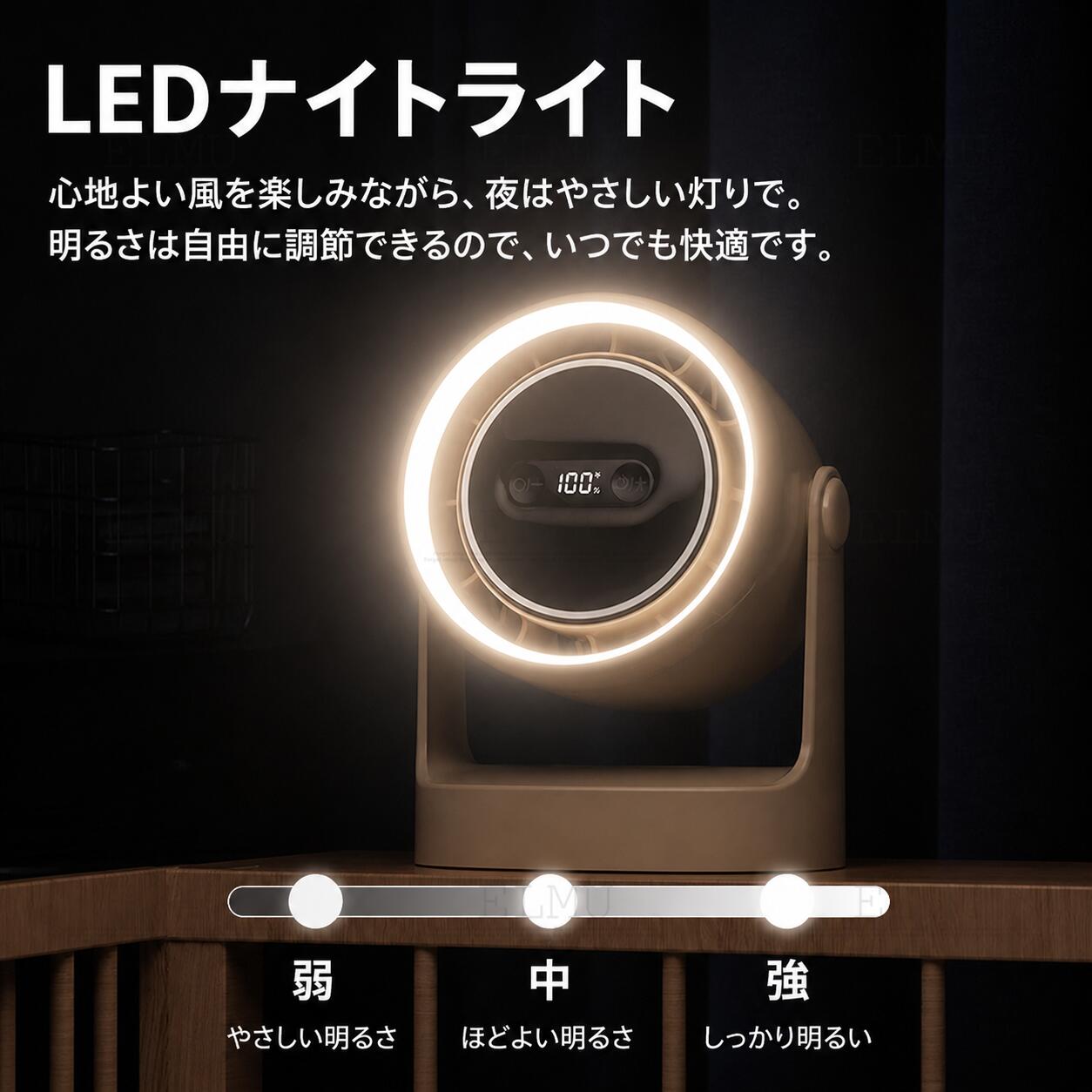 卓上扇風機 バッテリー 20000mAh 壁掛け 吊り下げ 扇風機 Type-C充電 充電式ファン LEDライト 100段階風量調整 簡単操作 空気循環 強力 自然風キャンプ扇風機 アウトドア扇風機 ボータブル扇風機 USB充電 静音 アウトドア キャンプ 3