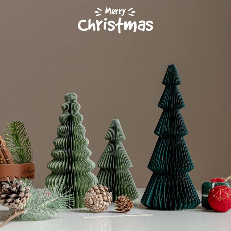 クロノウェルシスのツリー ペーパー クリスマスツリー グッズ クリスマス 北欧 卓上 インテリア おしゃれ ペーパーハニカムクリスマスツリー 北欧 オーナメント 雑貨 装飾 イベント パーティー ホームパーティー ハニカム｜アングル2