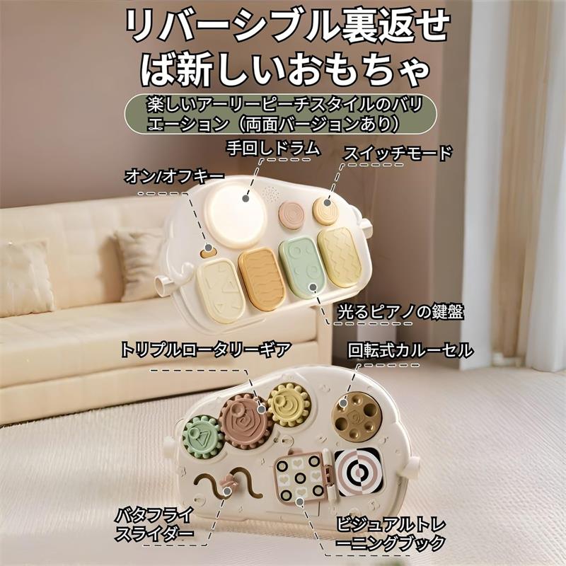 クロノウェルシスのベビージム ピアノ 5in1 多機能 ジム&ウォーカー 二合一 双面プレイ 安全エコ素材 音楽 知育玩具 0ヶ月から3歳 室内遊び プレゼント 出産祝い 誕生日 赤ちゃん ゲームマット 新生児 ファッション｜アングル3