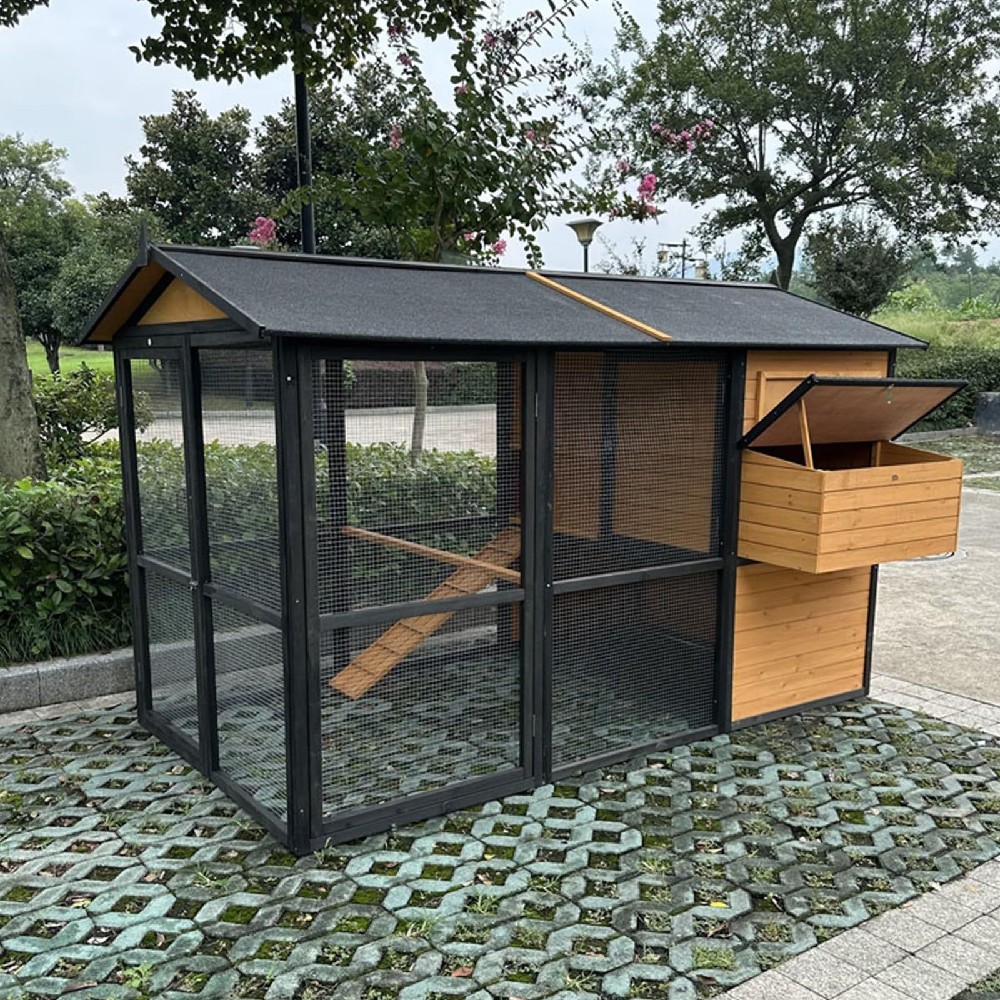 大型 木製 鶏小屋 屋外 換気ドア 取り外し トレイ スロープ 鳥舎 鶏舎 ウサギ小屋 屋外飼育 設置簡単 耐久性 高品質 天然素材 組み立て 簡単 庭 玄関先 放し飼い 安全 安心 国内仕様 送料込 設置用工具 付属 鳥用 飼育 設備 鳥小屋 木製 外