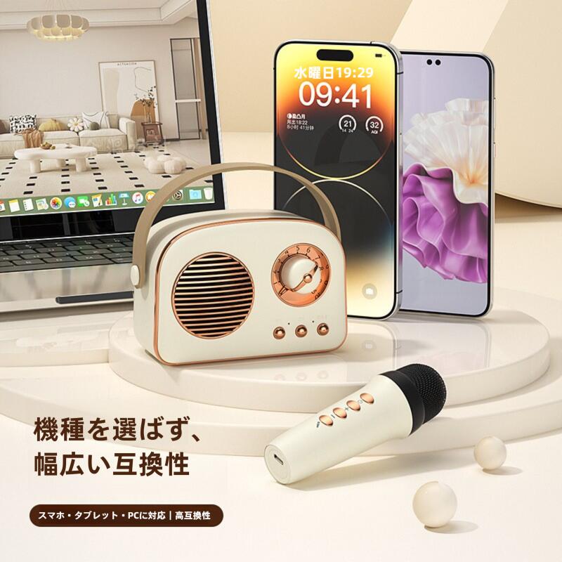 クロノウェルシスのカラオケセット Bluetoothマイク 2本 Mini カラオケセット家庭用 カラオケマイク マイク カラオケ カラオケ 家庭用 ワイヤレス マイク 無線マイク 小型 持ち運び コンパクト 旅行 お出かけ｜アングル2