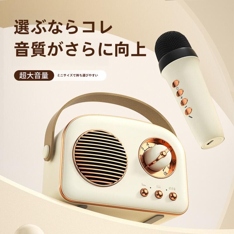 クロノウェルシスのカラオケセット Bluetoothマイク 2本 Mini カラオケセット家庭用 カラオケマイク マイク カラオケ カラオケ 家庭用 ワイヤレス マイク 無線マイク 小型 持ち運び コンパクト 旅行 お出かけ｜アングル3