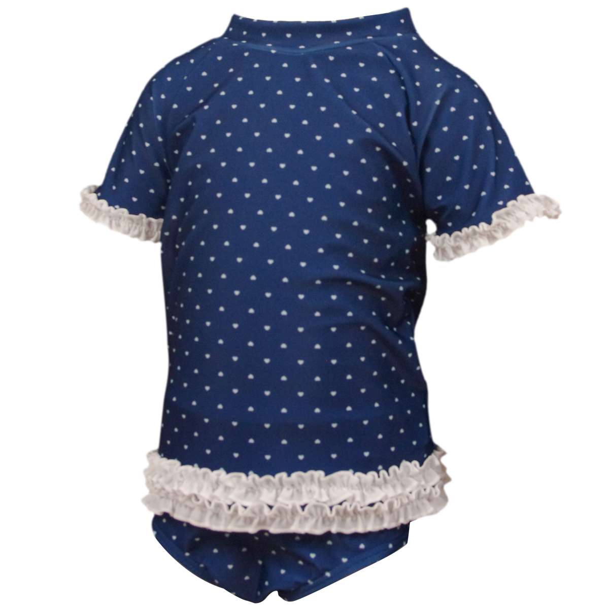 ガールズ キッズ 水着[WHOLE SWIM]UV]ラッシュスーツ・スイムウエア・水着・ラッシュガード・ハートドット柄・女の子・女児・子ども・子供
