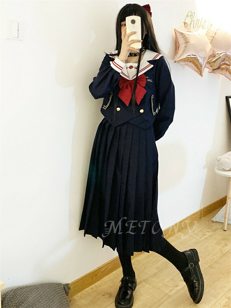 制服 セーラー服 コスプレ ハロウィン衣装 セーラー 仮装 コスチューム コス セーラー服 半袖 長袖　ハロウィンコスプレ　ショートスカート ネイビー 女子学生 女子高生 中学生 学生服 大人 レディース 大きいサイズ 制服 上下セット スカート コスプレ衣装cos コス春夏秋 wenda-select-10024556 WENDA-SELECT サンプル画像3