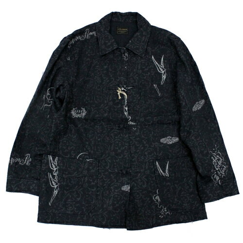 【残りMサイズのみ】バイグラッドハンド BY GLAD HAND ジャケット EMPIRE ROOM JACKET インディゴ色 総柄 ロゴ 【残りMサイズのみ】バイグラッドハンド BY GLAD HAND ジャケット EMPIRE ROOM JACKET インディゴ色 総柄 ロゴ