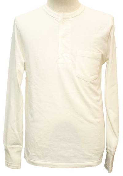 Rakuten - GLADHAND 【GLAD HAND】【GH-26】 ポケット付　ヘンリーネック長袖 白色【LONG SLEEVE POKET HENRY Tee WHITE】 【パックT】26