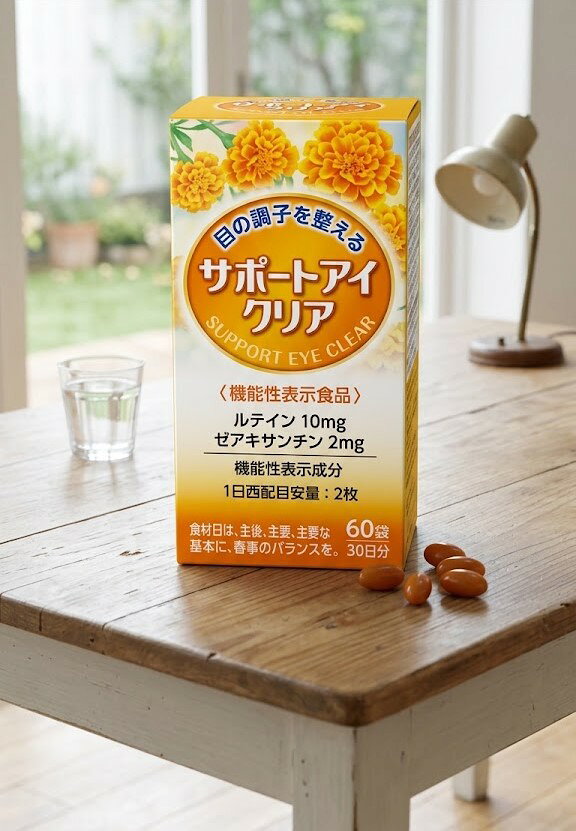 サポートアイ クリア 60粒 機能性表示食品 ルテイン 10mg ゼアキサンチン 2mg 目の...