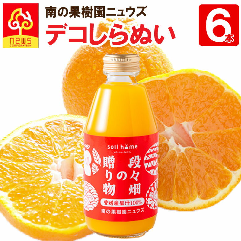 小瓶ジュースデコしらぬい(200ml×6本) 愛媛県産果汁100％無添加 soil home 皮ごと丸搾り 段々畑の贈り..