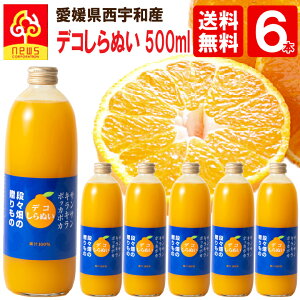 【送料無料】みかんジュース ストレート デコしらぬい 500ml 6本 デコポン 同品種 愛媛 国産 無添加 果汁100% みかん しぼり 南の果樹園ニュウズ ジュース 贈答用 無添加 結婚 内祝 お返し 出産内祝い お取り寄せ デコ デコ不知火 不知火 ジュース ギフト みかん ストレート