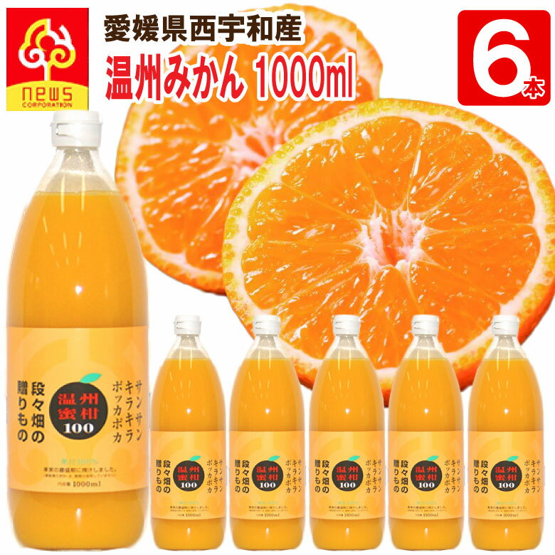【送料無料】みかんジュース ストレート 温州みかん 1000ml 6本 愛媛 国産 無添加 果汁100% みかん しぼり オレンジ 愛媛みかん 柑橘 南の果樹園...