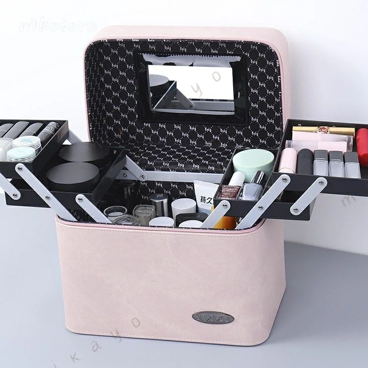 【送料無料】メイクボックス 4トレイ 大容量 コスメボックス コスメ収納 化粧品 収納 化粧ポーチ メイクポーチ バニティケース 持ち運び便利 小物入れ 整理簡単 プレゼント 人気ギフト おしゃれ 多機能 旅行用 大きめ 女友達 ギフト 中学生 女性 送料無料 wentolife-10012194 WENTO LIFE楽天市場店 サンプル画像3