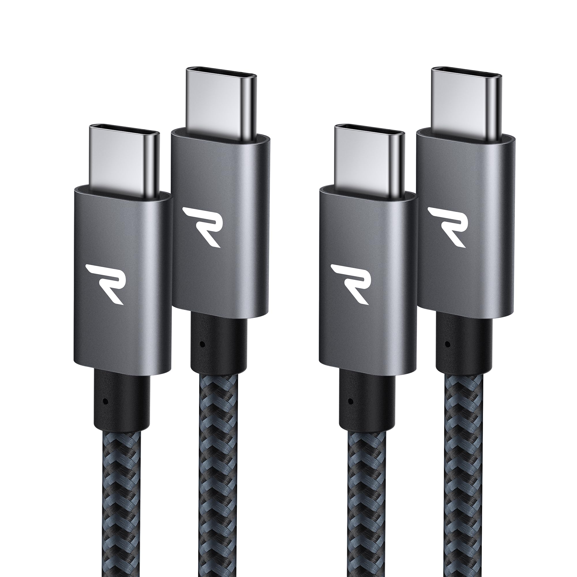 【2本セット】RAMPOW USB C ケーブル【1m+2m/グレー PD対応 60W急速充電】USB-C & ...