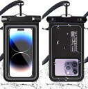 【2024新登場 完全防水】スマホ 防水 ケース 水に浮く IP68認証 クリア 顔認証 撮影 通話 画面操作 衝突防止/落下防止スポンジ保護ケース Phone 15/14 /13 Pro Max 12 11 XR SE Android 6.9インチ以下対応 海 温泉 風呂 プール 雨 潜水 スマホ用 防水バック【1枚セット】